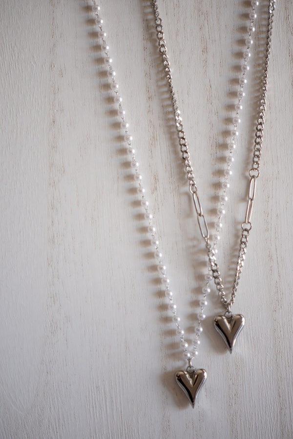 B4 Heart Drop Layered Necklace