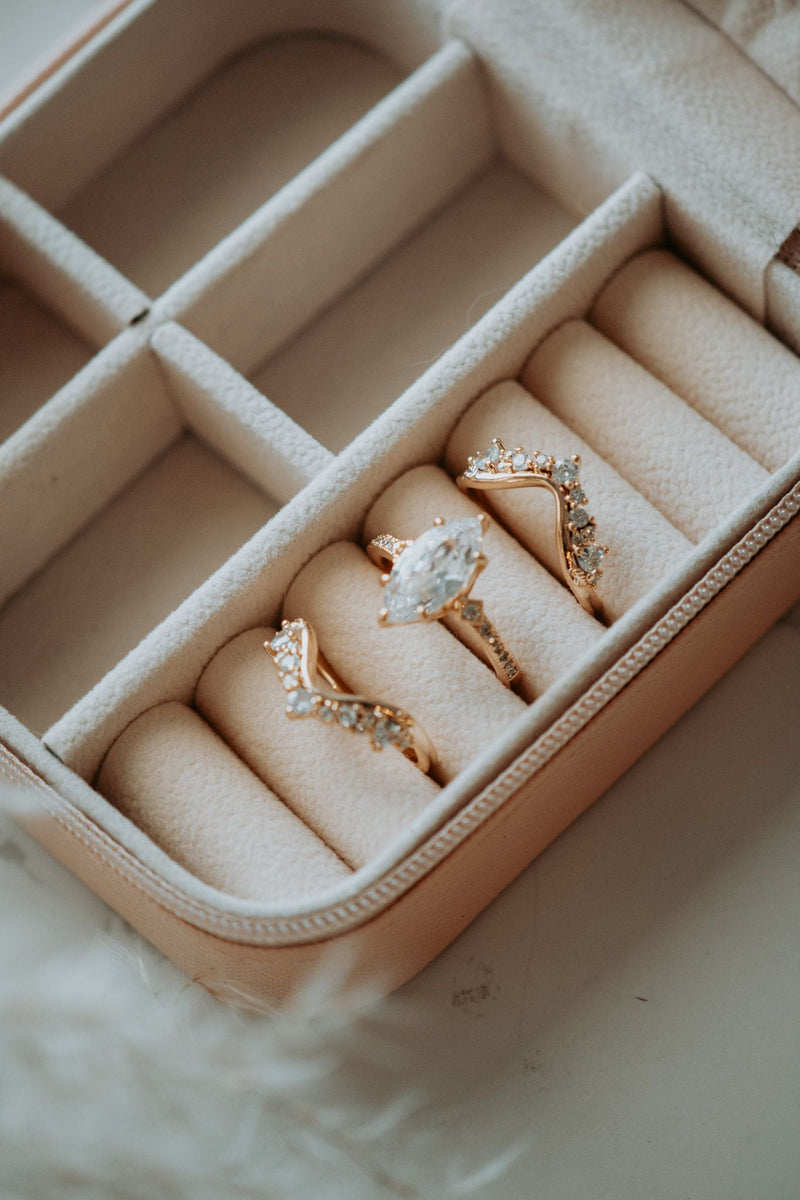 Janece 3PC Champagne Gold Ring Set