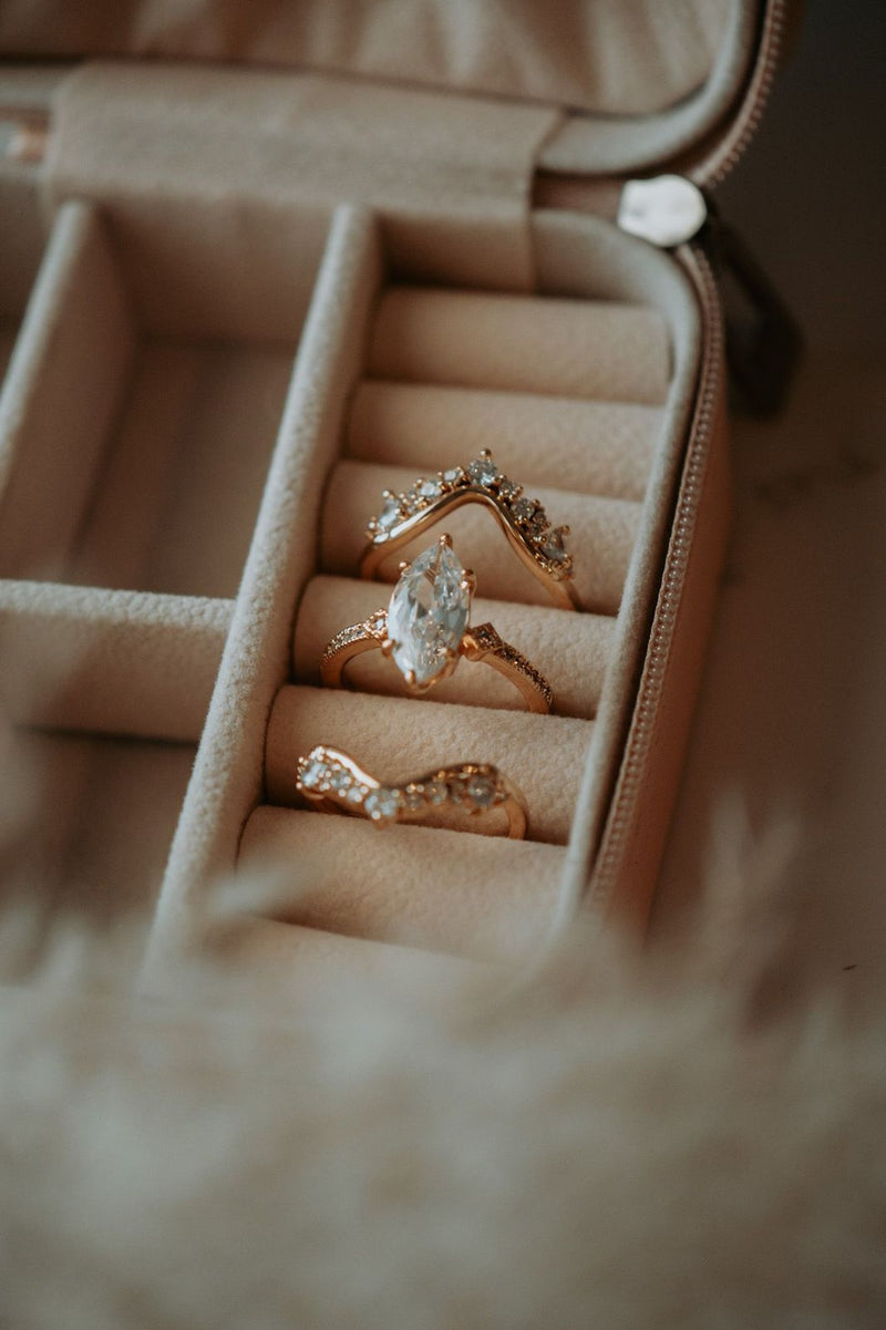 Janece 3PC Champagne Gold Ring Set