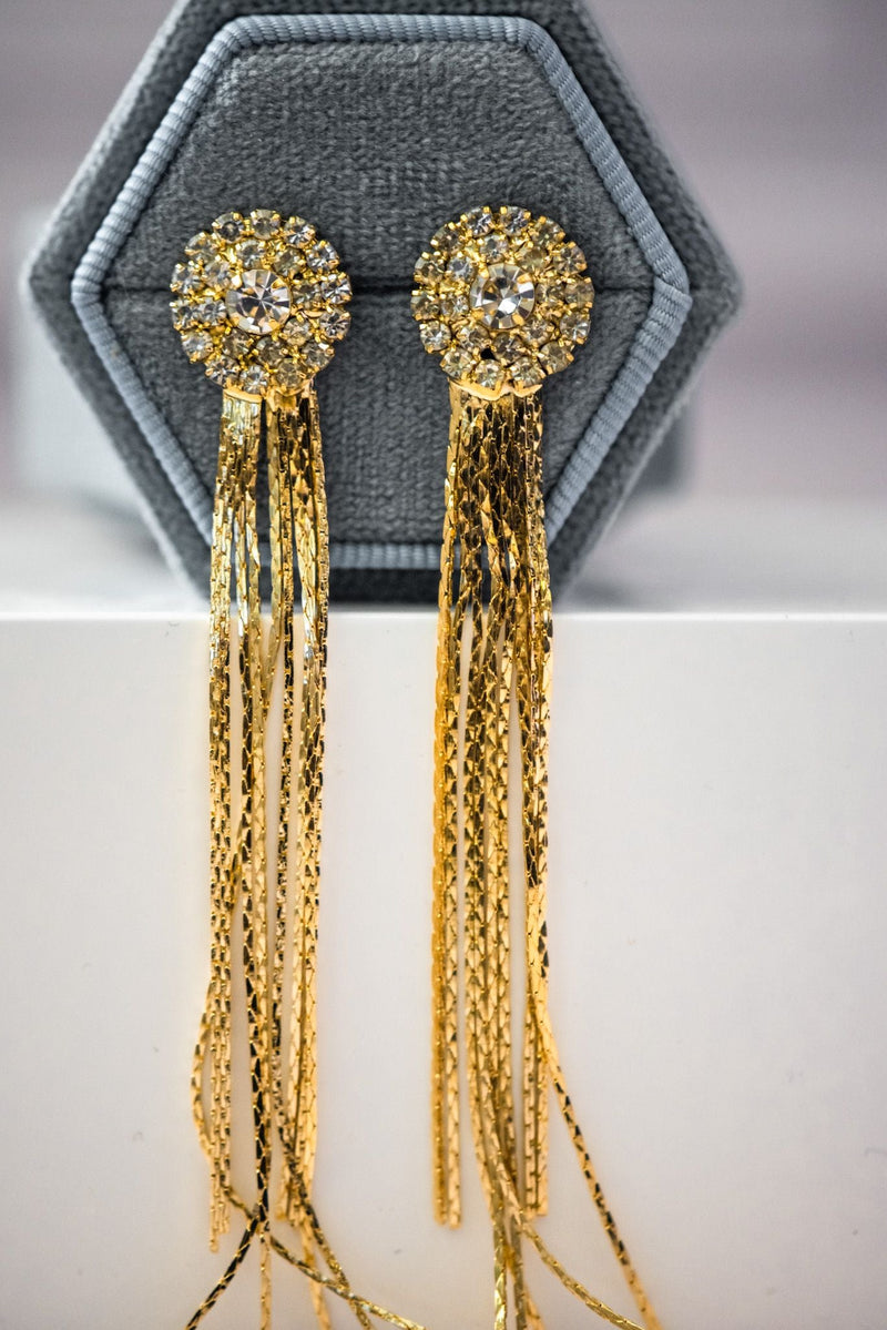 Missie Gold Tassel Dangle Earrings