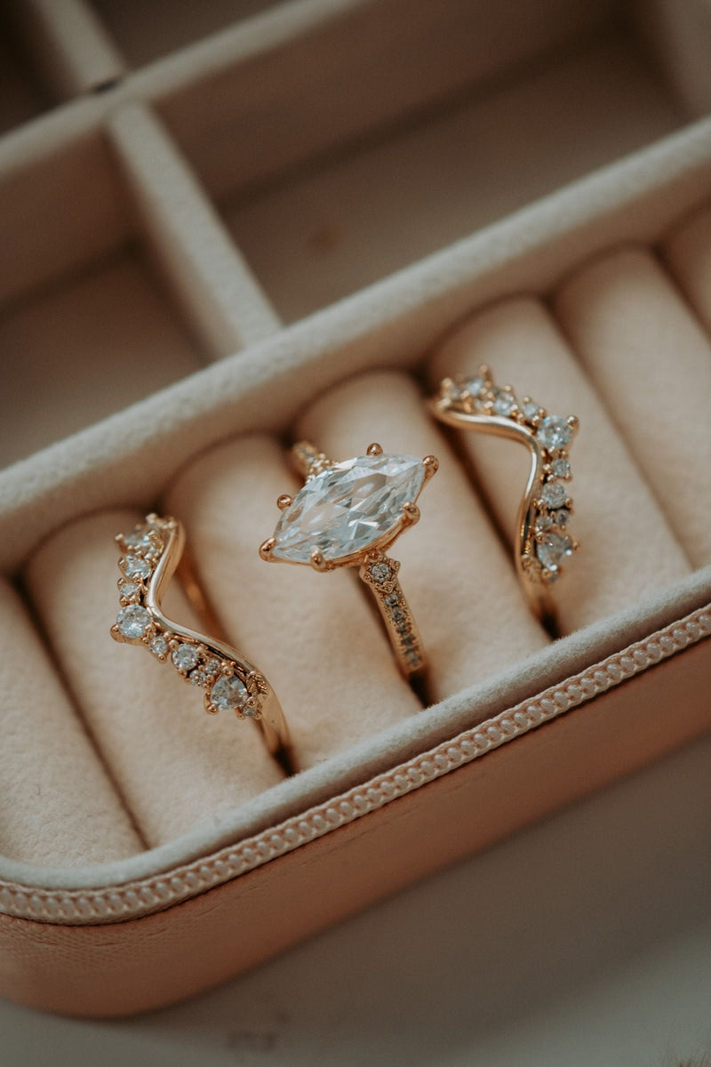 Janece 3PC Champagne Gold Ring Set