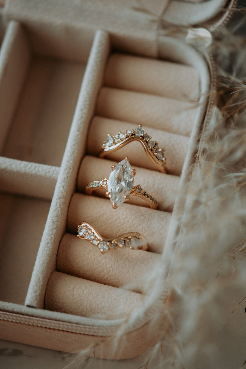 Janece 3PC Champagne Gold Ring Set