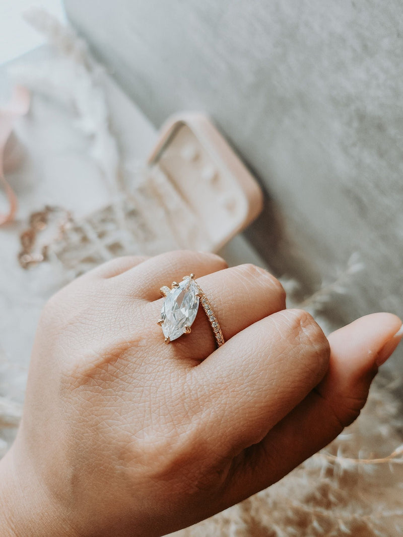 Tanya Marquise Cut Champagne Gold Ring