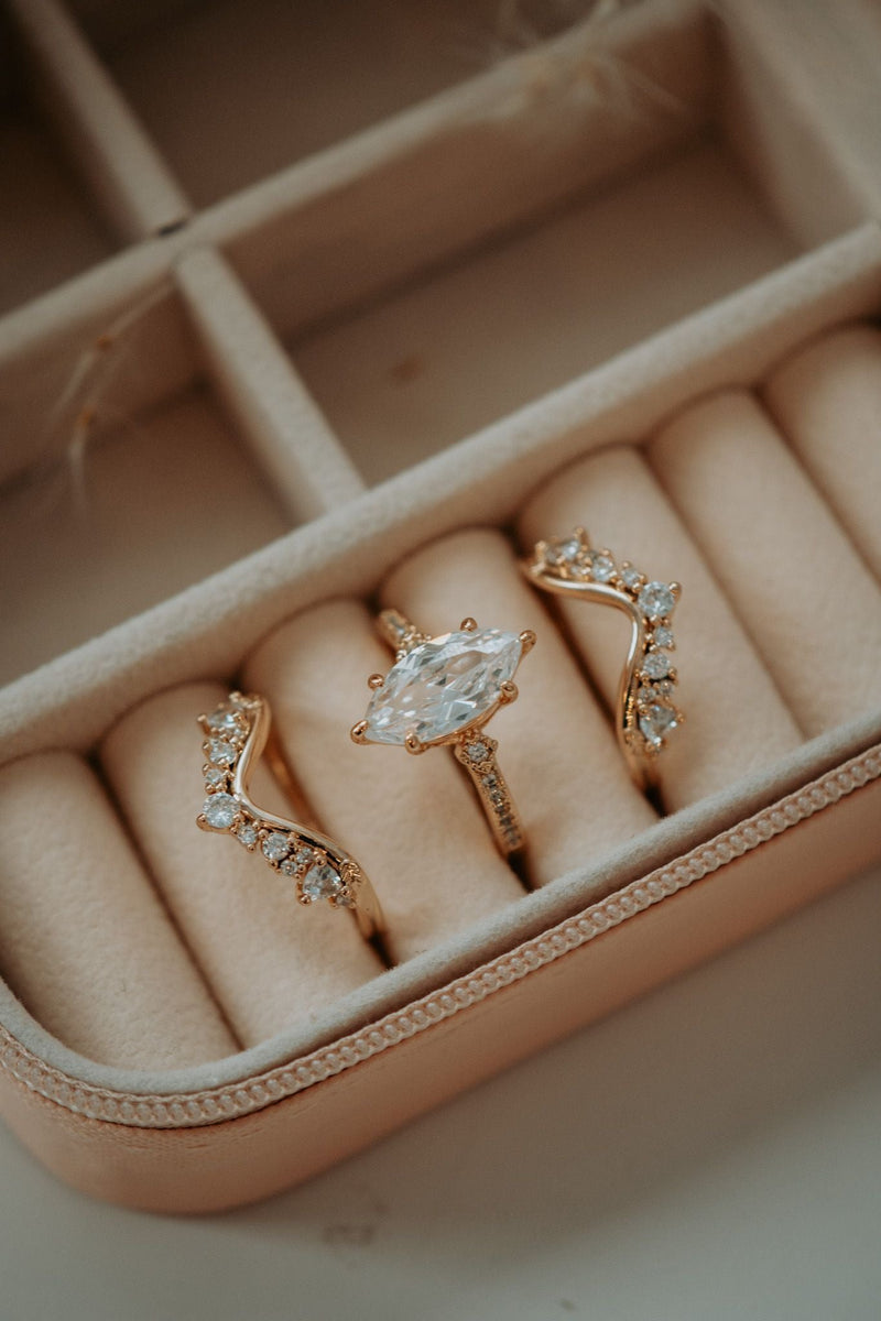 Janece 3PC Champagne Gold Ring Set