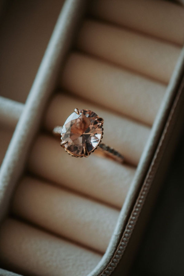 Izzie Champagne Morganite Rose Gold Ring