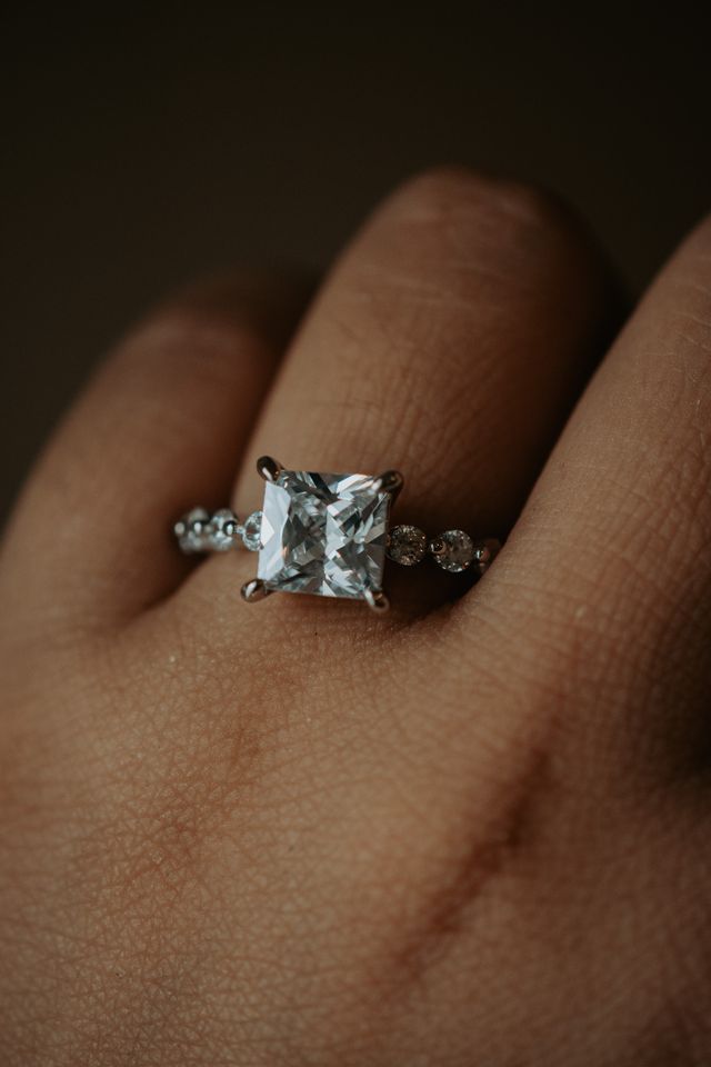 Tory Princess Cut Silver Ring