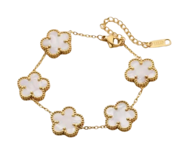 Fiona 5 Leaf Clover Double Sided Bracelet