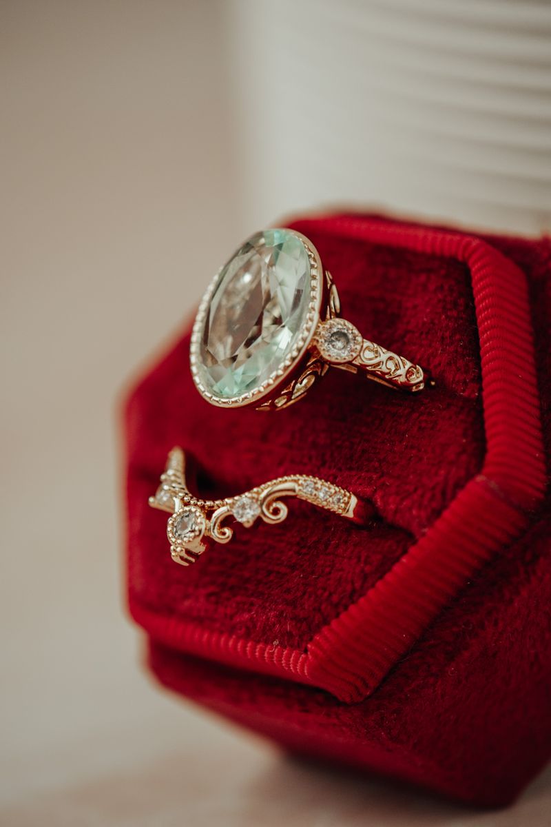 Tove Aquamarine 2PC Ring Set