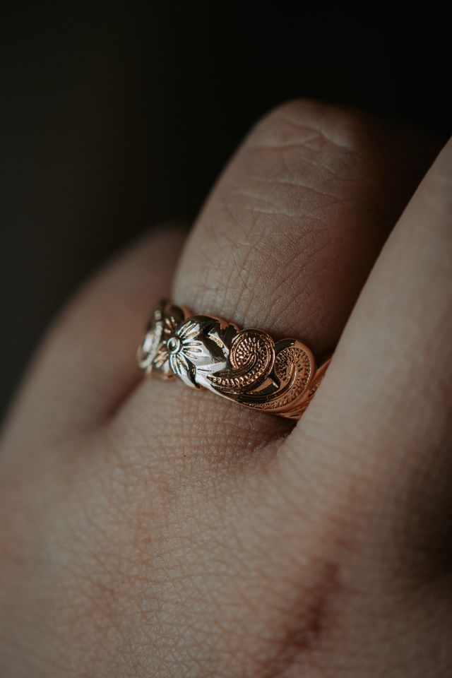 Bobbi Floral Rose Gold Ring