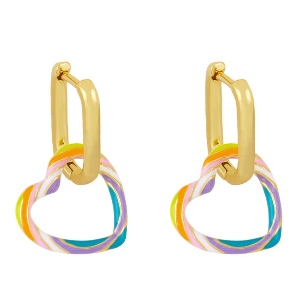 Krysta Enamel Heart Drop Earrings