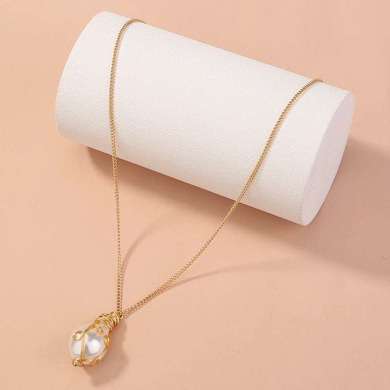 Mesovor Single Pearl Pendant Necklace for Women, 16K India | Ubuy
