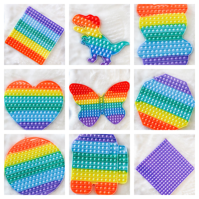 Bear Extra Large Sized Rainbow Bubble Popper  - Baby Sensory Fidget Toy