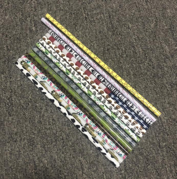 Reusable Printed Flexible Drinking Straw- 5pack