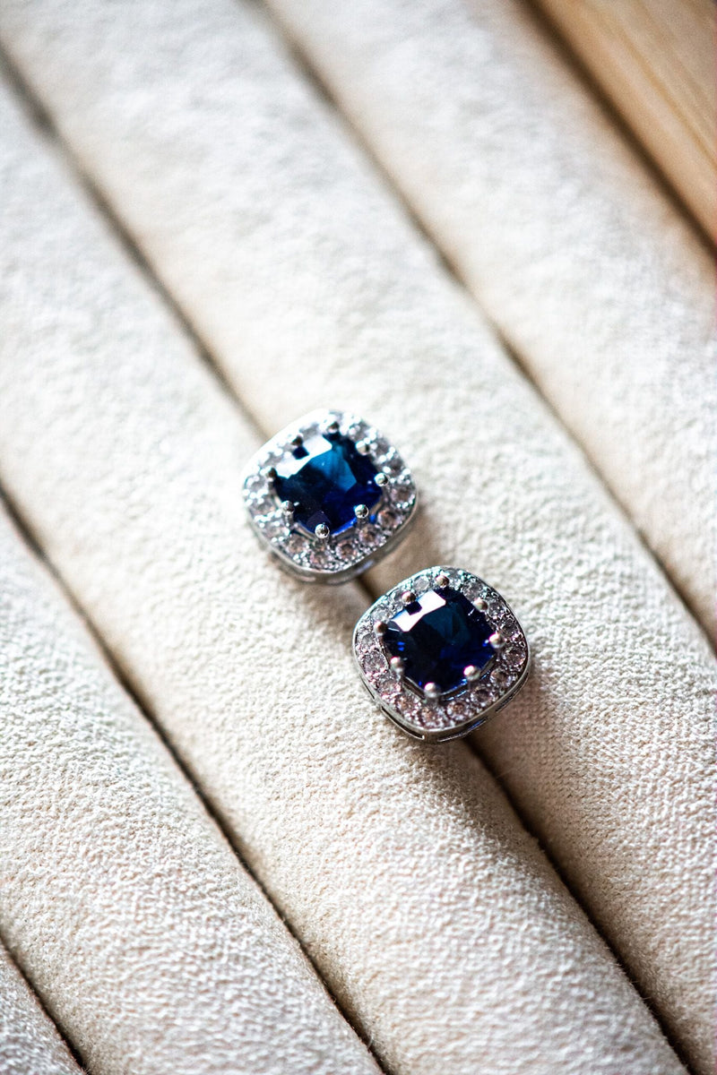 Lillian Blue Sapphire Stud Earrings