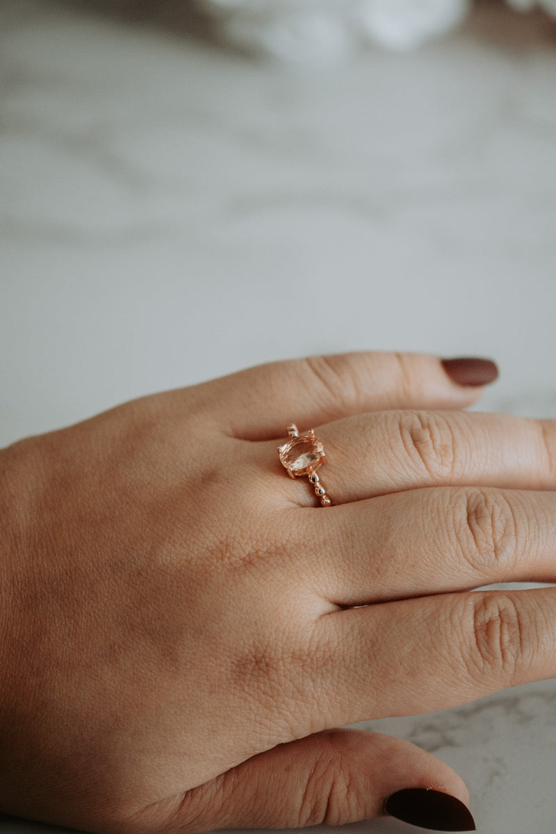 Kaia Rose Gold Champagne Morganite Ring