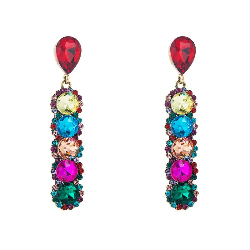 Ela - Multicolor Dangle Crystal Earrings