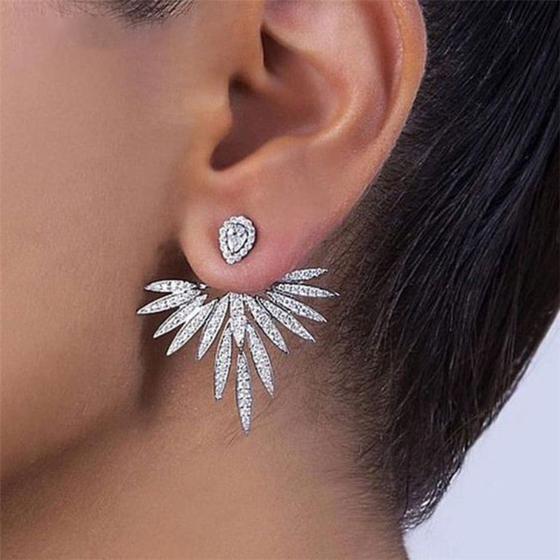 Stone Dual Zirconia Post Earring