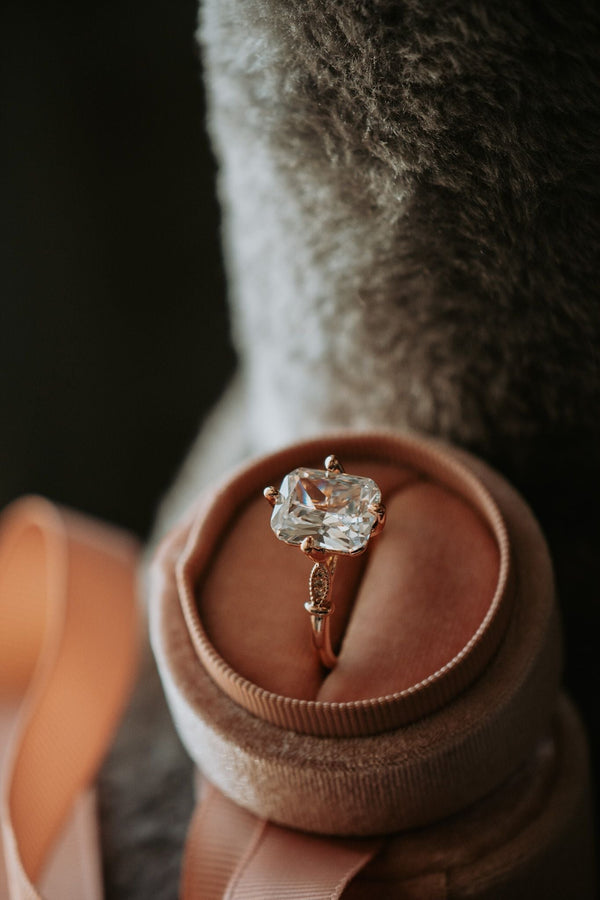 Love You Deserve Emerald Cut Rose Gold Ring