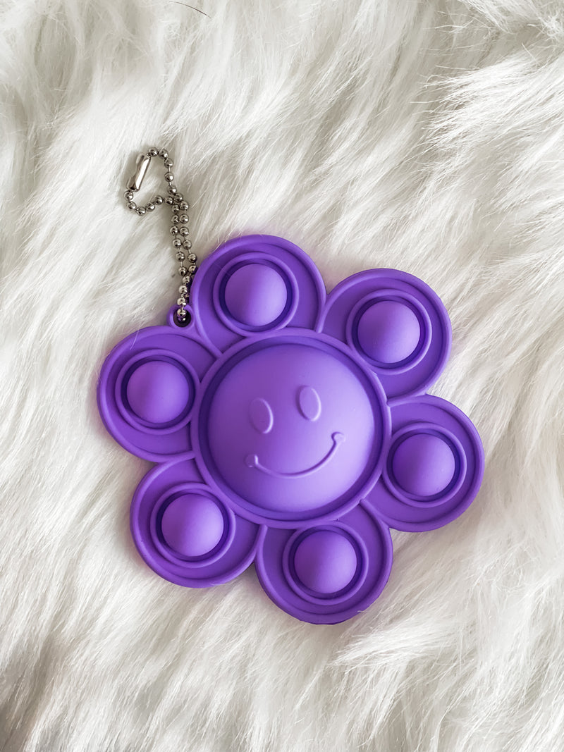 Reversible Flower Pop-It Fidget Toy Keychain 3.5"
