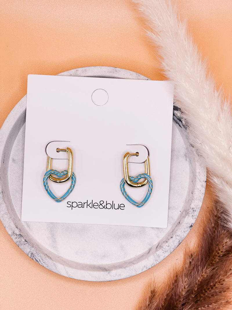 Krysta Enamel Heart Drop Earrings