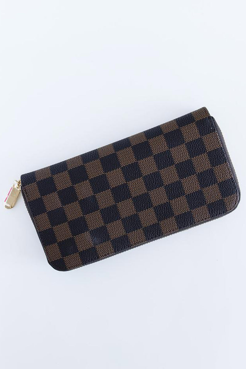 Louis Vuitton Gingham Leather Folding Wallet Folding Wallets, Grey