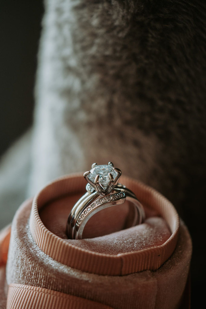 All My Heart Round Cut 2PC Sterling Silver Ring Set