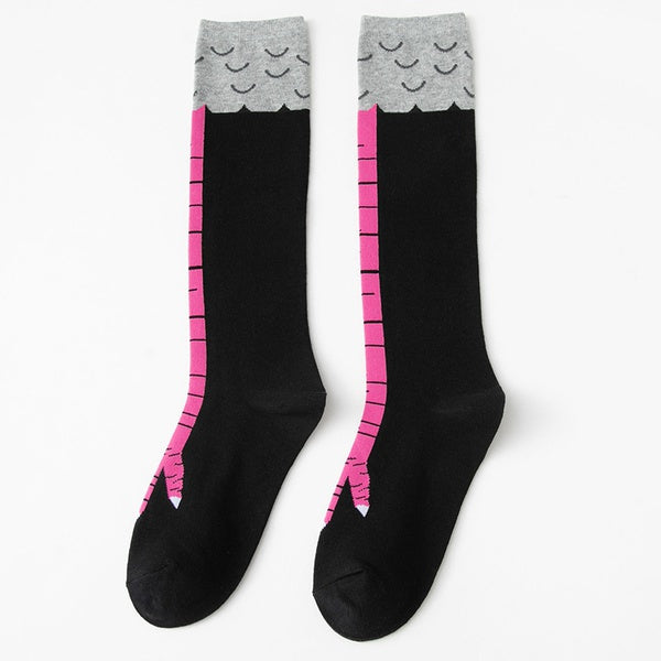 Chicken Feet Fitness Novelty Socks- Knee Length