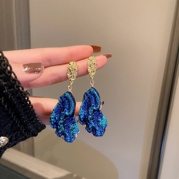 Belle Blue Crystal Post Earrings