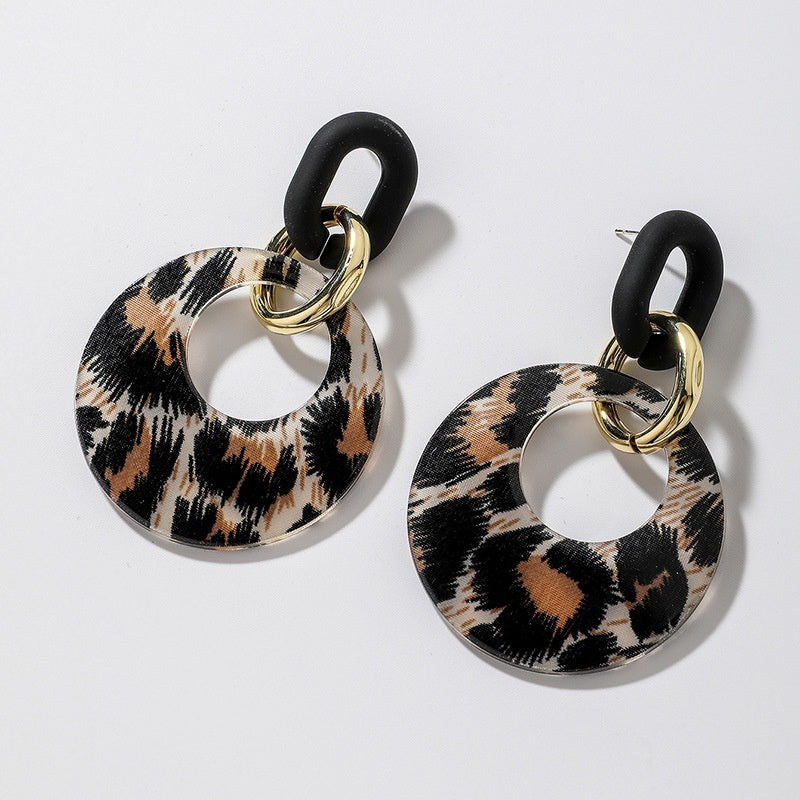 Bea Retro Leopard Acrylic Earrings