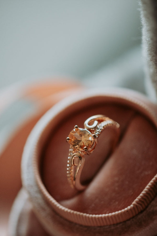 Walk With Me Champagne Oval Cut Rose Gold Ring