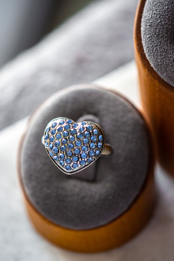 Anna Sapphire Heart Sterling Silver Ring