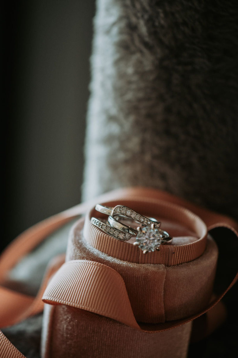 All My Heart Round Cut 2PC Sterling Silver Ring Set