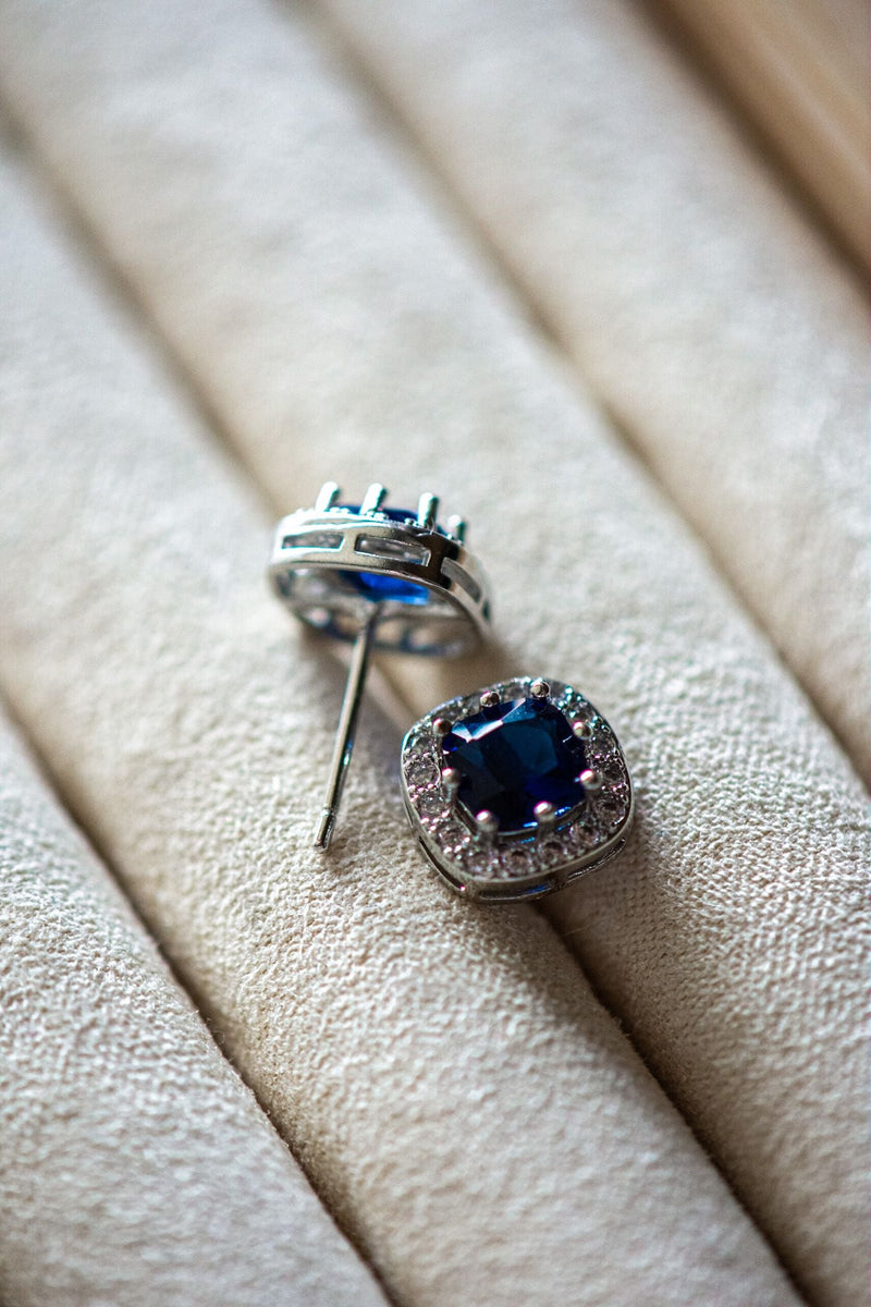 Lillian Blue Sapphire Stud Earrings