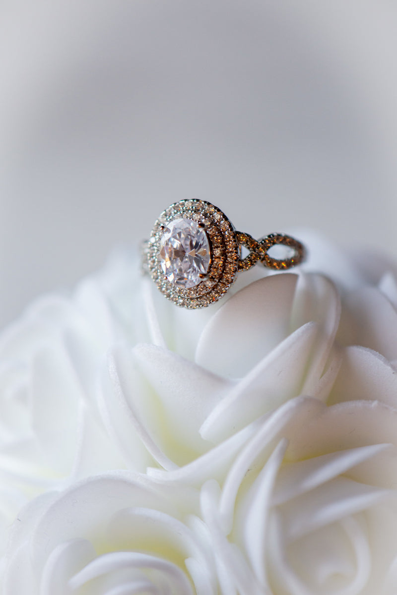 Jules Oval Cut Sterling Silver Ring