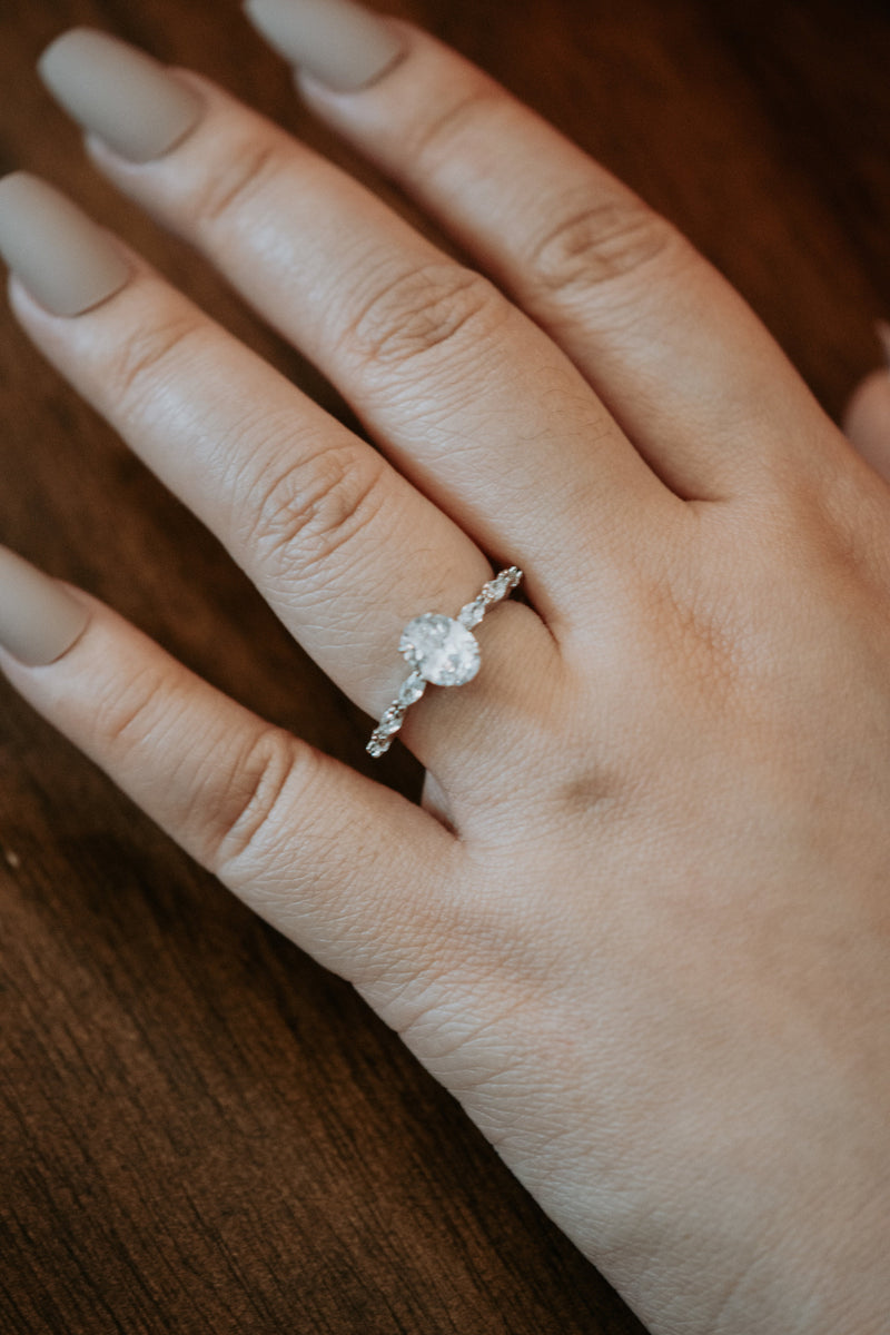 Just a Smile Dainty Oval Sterling Silver Ring
