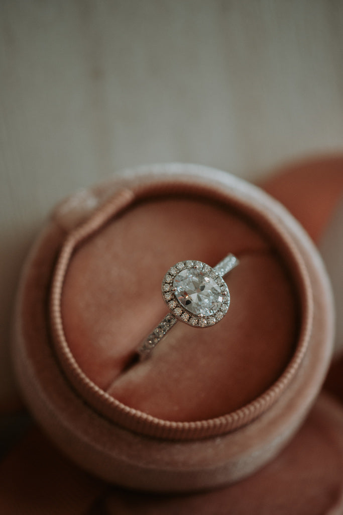 Libra Mini Oval Cut Sterling Silver Ring Rhodium Plated