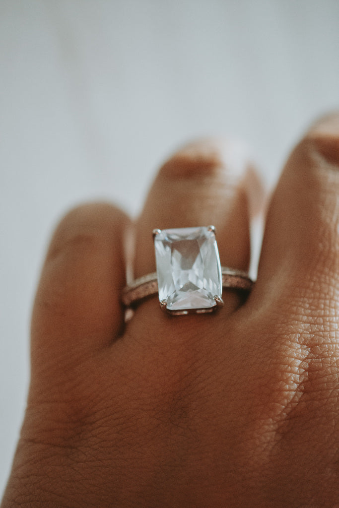 Russell Emerald Cut Sterling Silver Ring