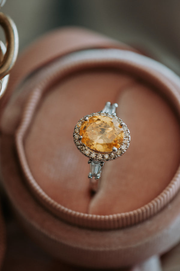 Karlie Citrine Gem Sterling Silver Ring