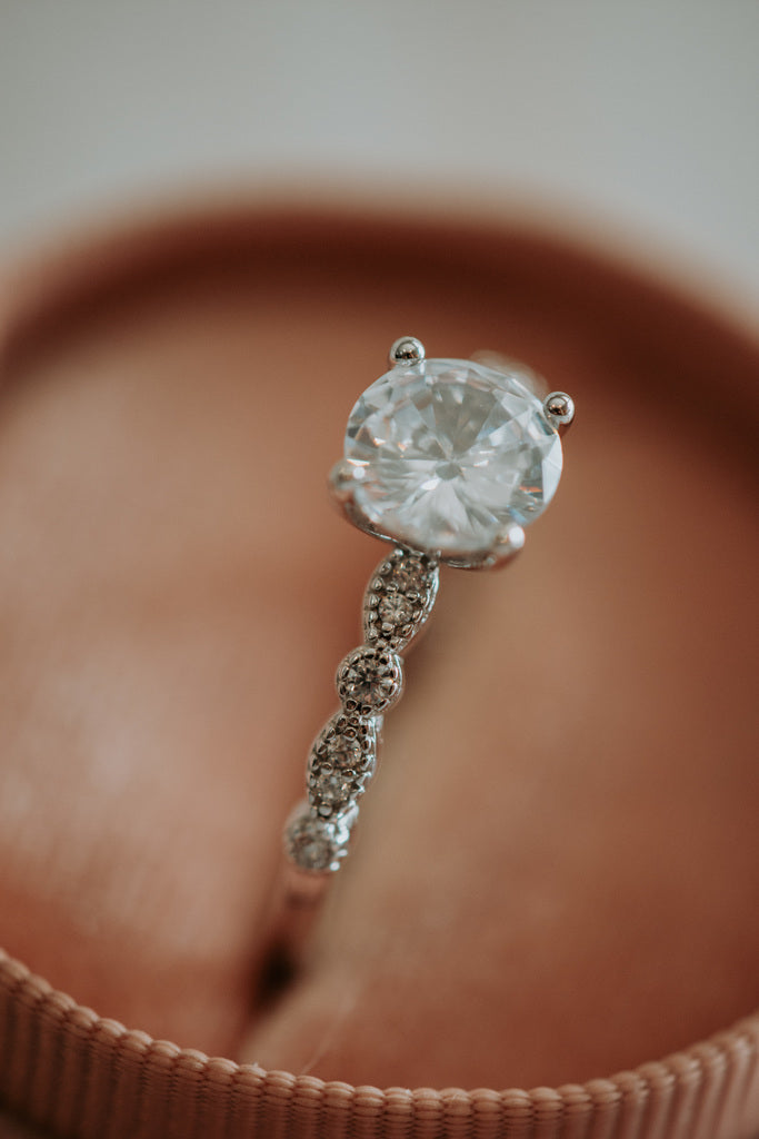 Aurelia Princess Cut Sterling Silver Ring Rhodium Plating