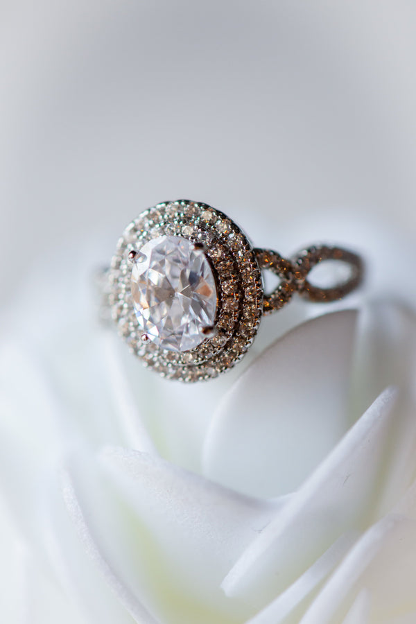 Jules Oval Cut Sterling Silver Ring