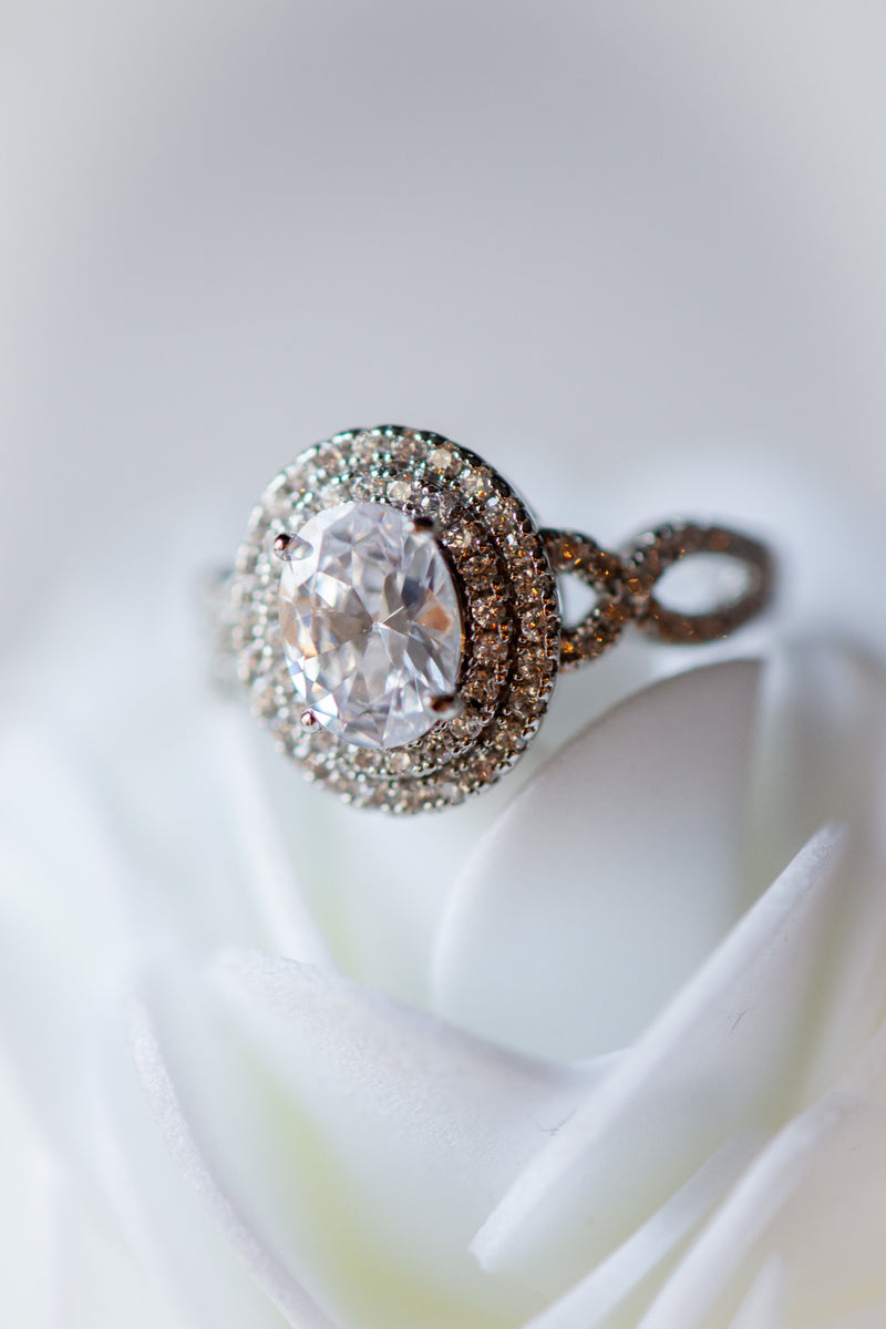 Jules Oval Cut Sterling Silver Ring