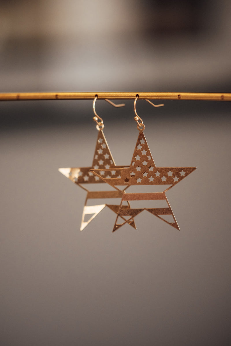 Patriot Metallic Gold Earring