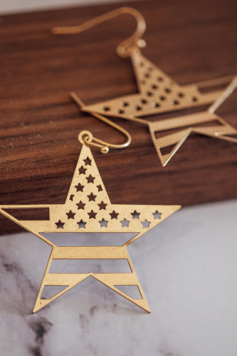 Patriot Metallic Gold Earring