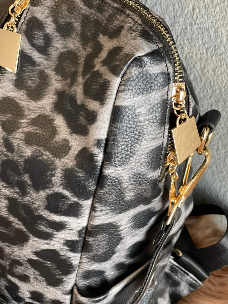 2 In 1 Collection Fashion Bee Leopard￼ Large Speedy Bag & Wallet Vegan  Leather
