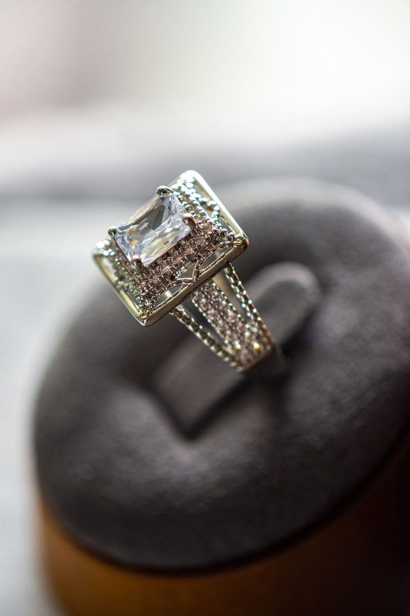 Rowan Emerald Cut Sterling Silver Ring